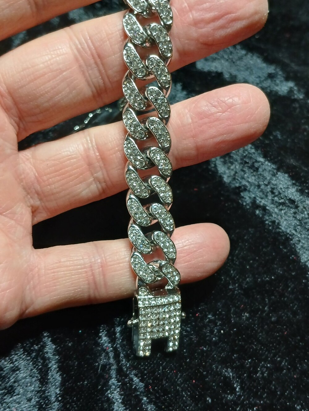 Silver Cubic Zirconia Cuban Link Bracelet